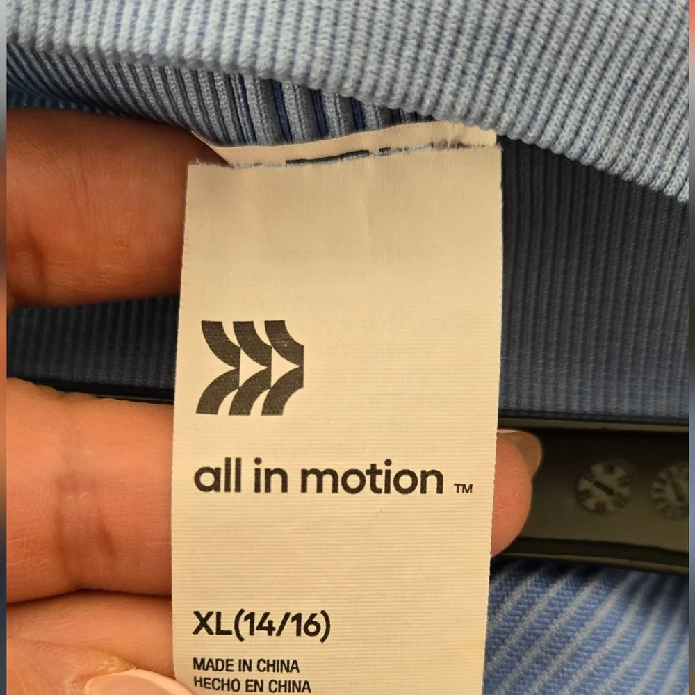 All In Motion XL 14/16 Girls Leggings Blue High Rise - Picture 4 of 5